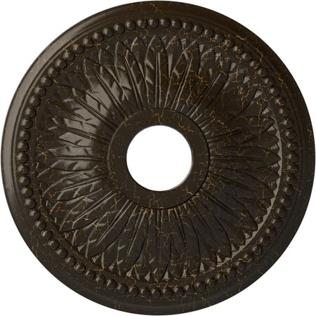 Ekena Millwork Bailey Ceiling Medallion (Canopies up to 5 3/4"), 18"OD x 3 3/4"ID x 1 1/2"P, Stone Hearth Crackle CM18BISHC
